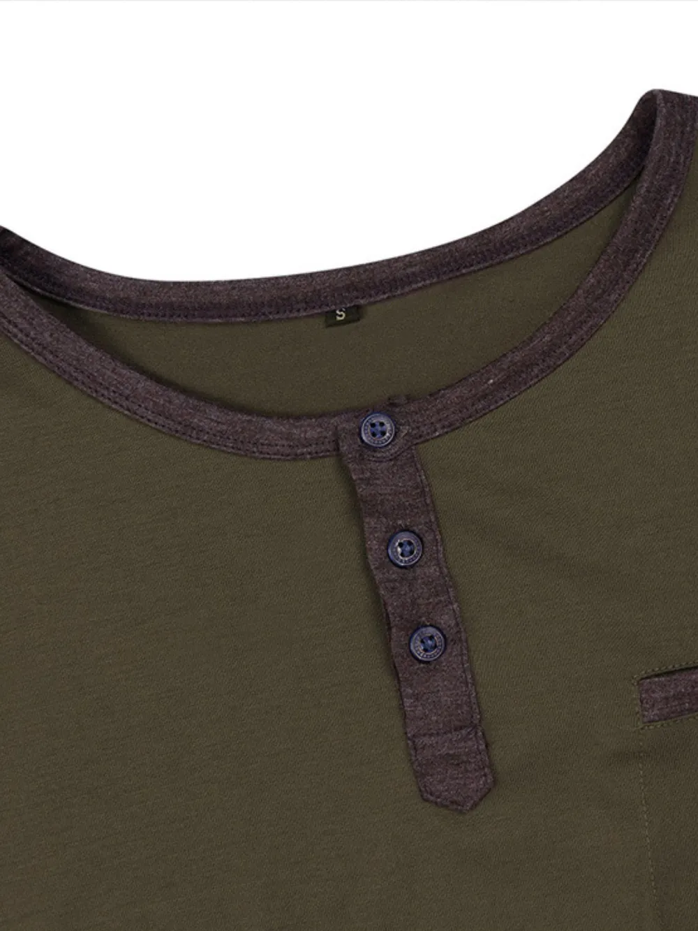 Men's Casual Henley Pocket T-Shirt, image 3