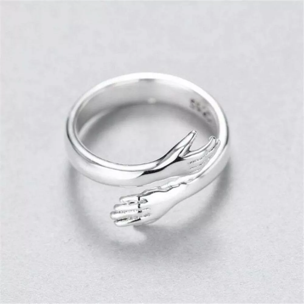 925 Sterling Silver Hug Bypass Ring, image 7