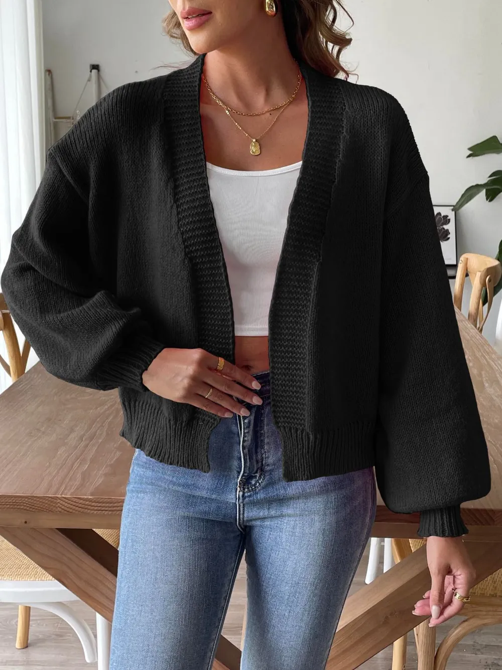 Open Front Long Sleeve Cardigan, image 7