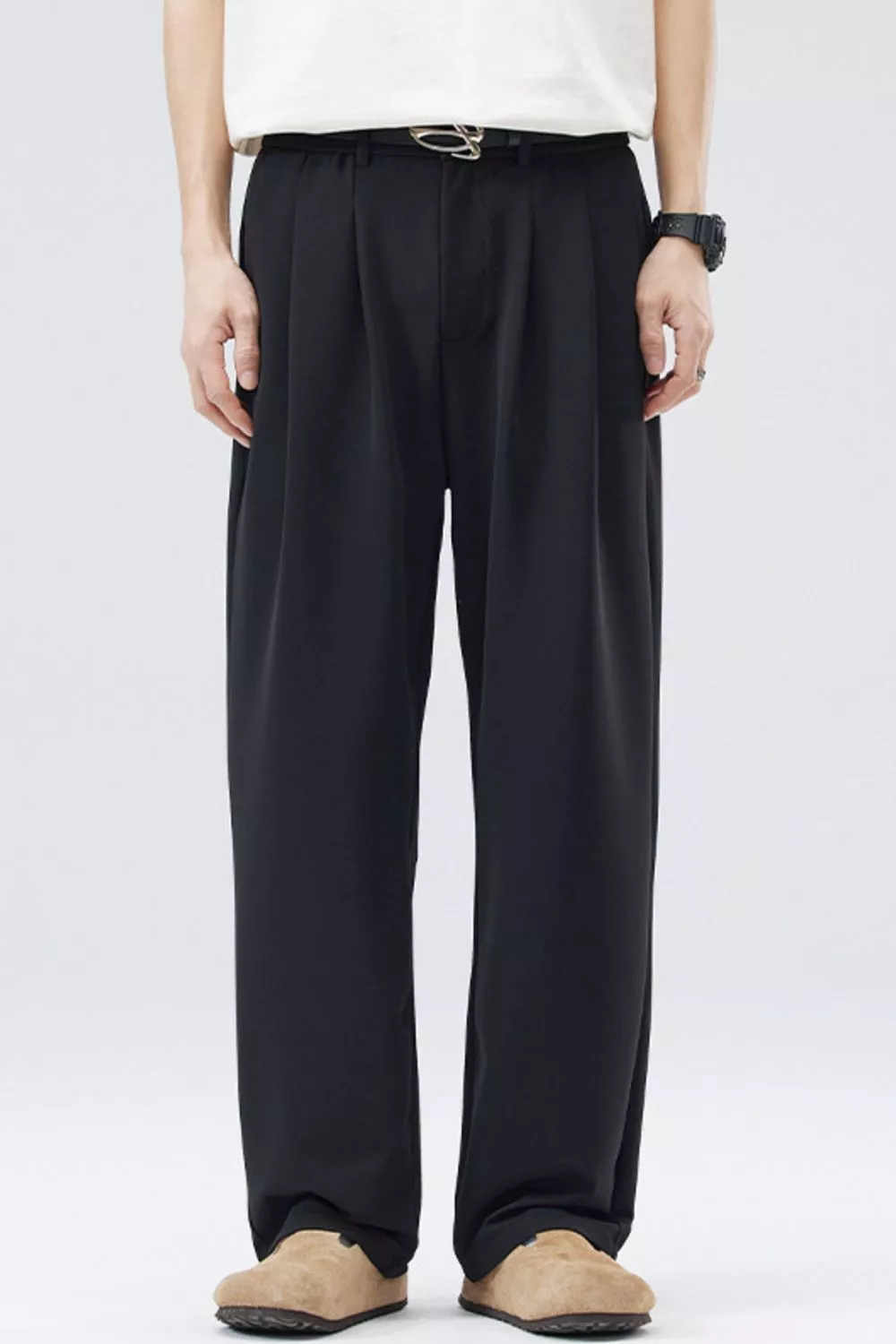 Men's Full Size Loose Fit Casual Pleated Pants Plus Size, image 2