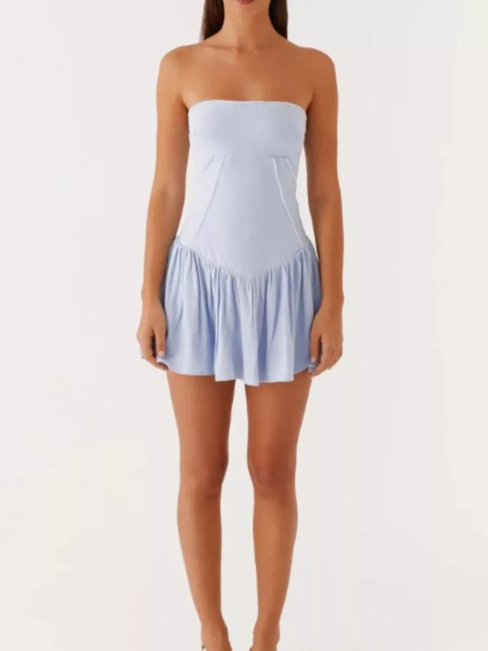 Lace Up Back Tube Dress, image 7