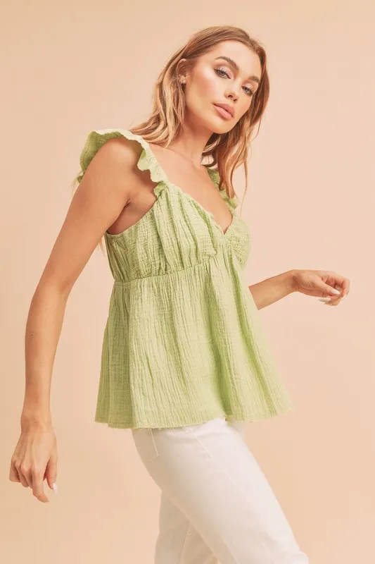 Sweetheart Neck Ruffled Strap Top, image 3