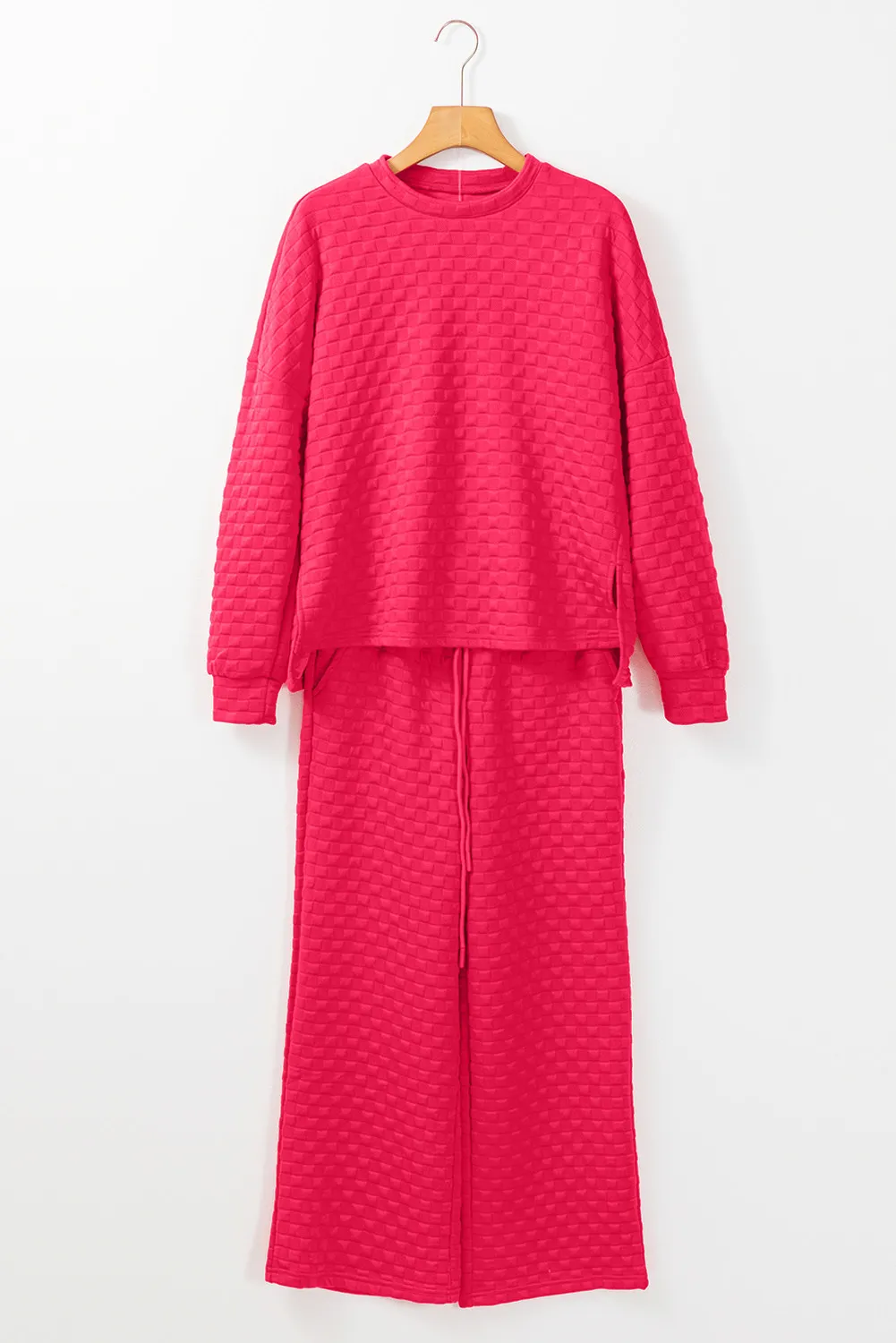 High-Low Round Neck Top and Pants Set, image 5