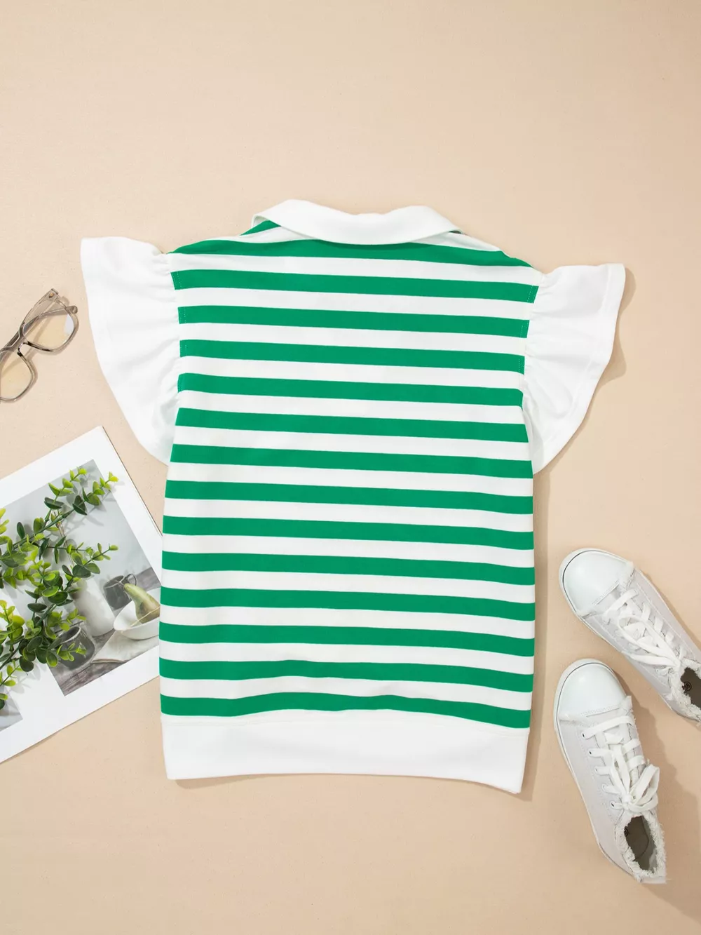 Striped Ruffled Sleeve Blouse, image 15