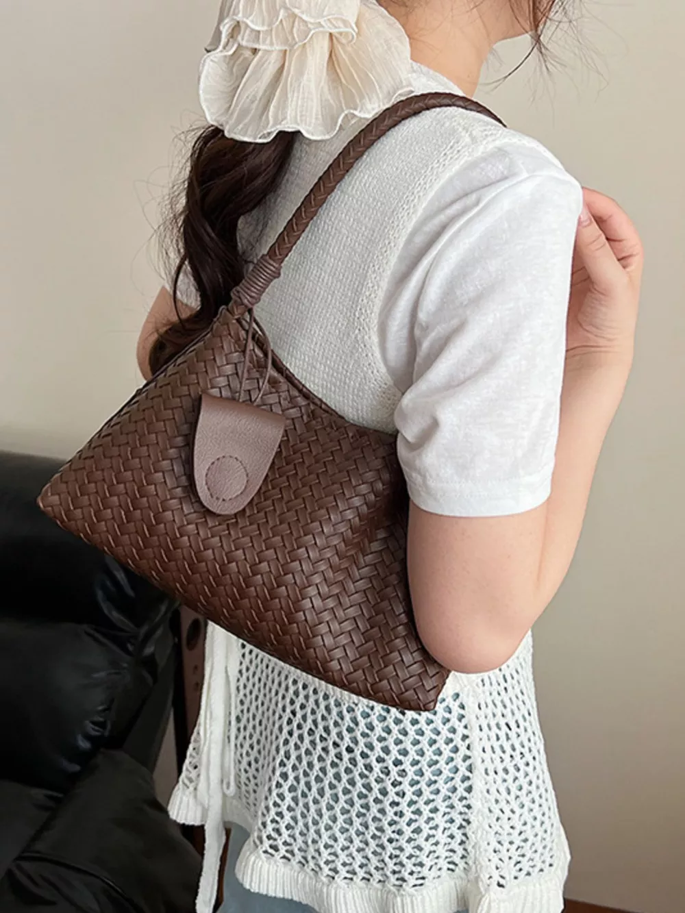 Woven Lightweight Shoulder Bag, image 5