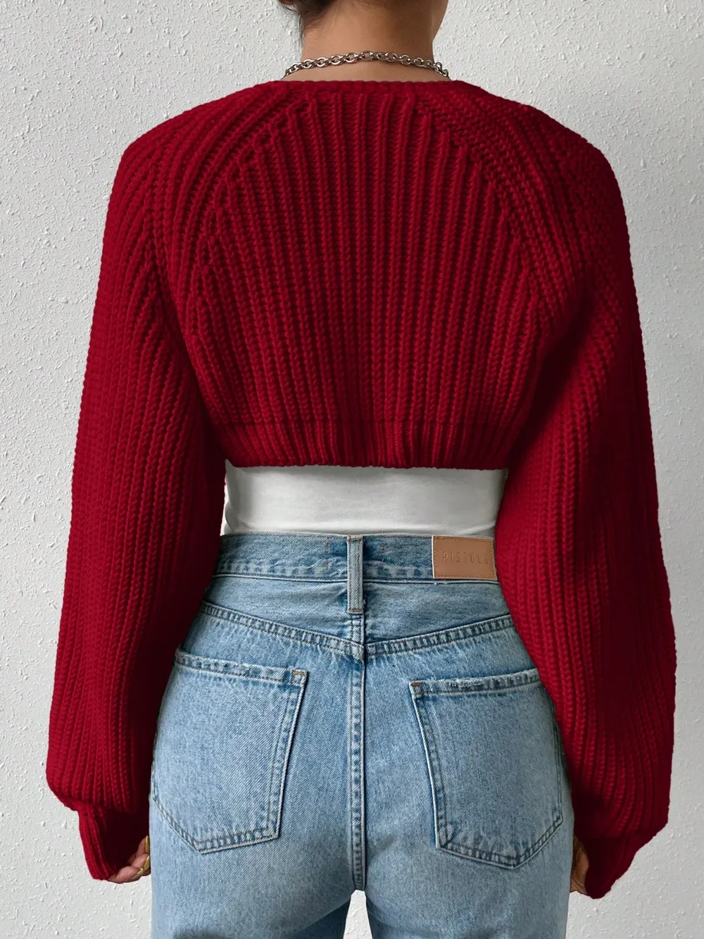 Open Front Long Sleeve Cropped Cardigan, image 12