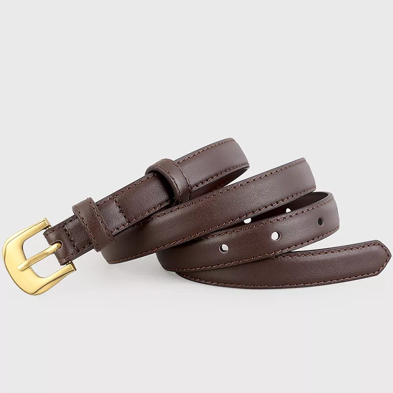 Leather Belt with Golden Buckle, image 8