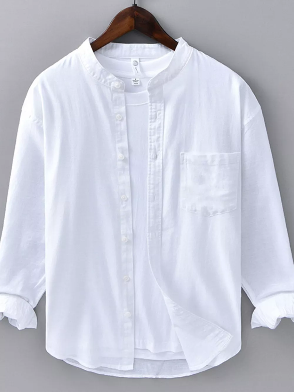 Men's Plus Size Casual Button Up Long Sleeve Shirt, image 5