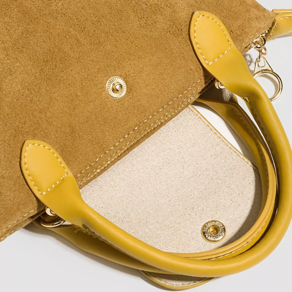 Stylish Two-Tone Suede Crossbody Bag, image 7