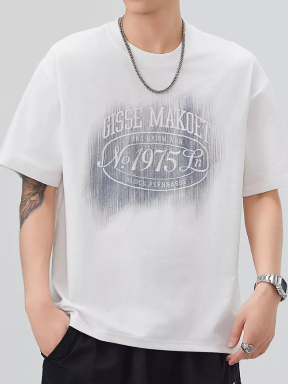 Men's Plus Size Graphic Round Neck Short Sleeve T-Shirt, image 10