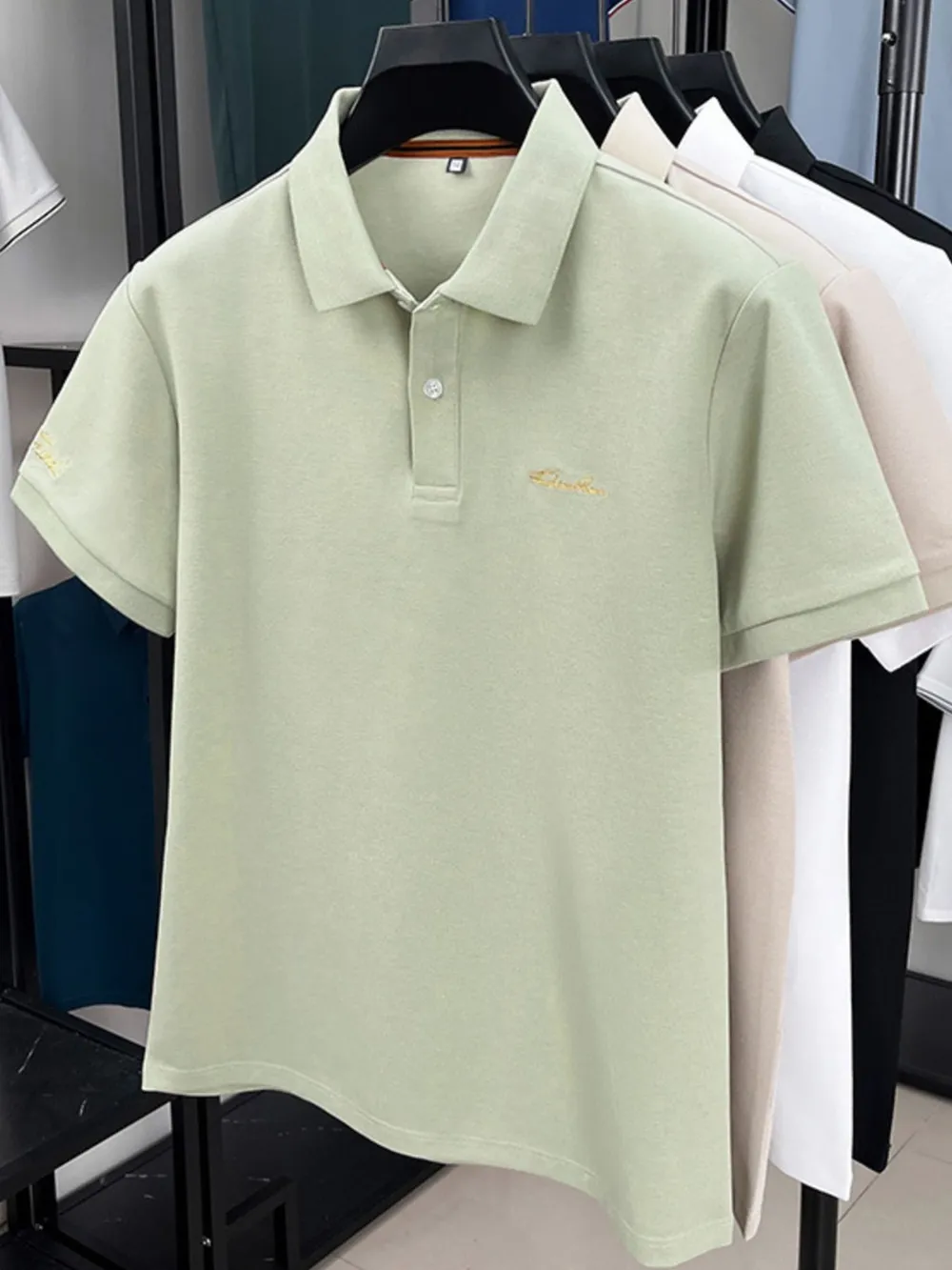 Men's Plus Size Button Detail Short Sleeve Polo, image 4