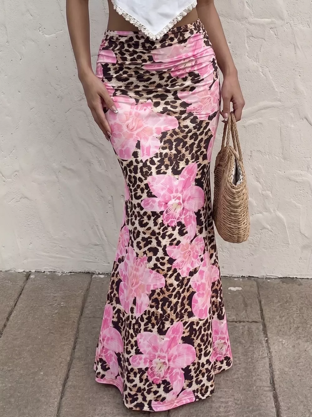 Leopard Print Bodycon Maxi Skirt, image 5