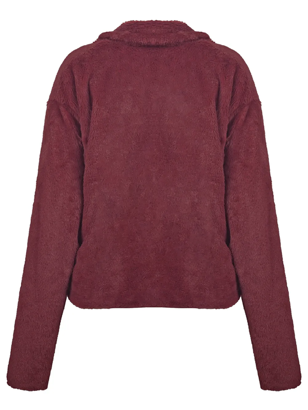 Plush Open Front Dropped Shoulder Jacket, image 7