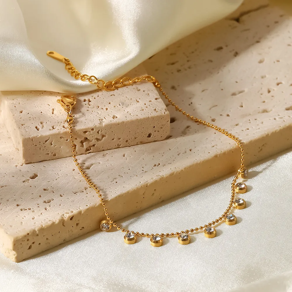 Zircon 18K Gold-Plated Stainless Steel Bracelet, image 3