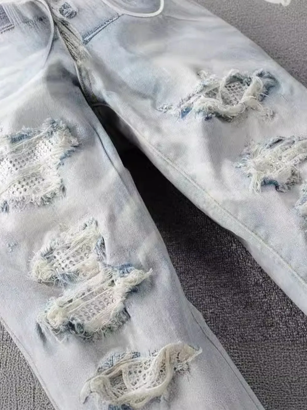 Men's Distressed Jeans with Pockets, image 4