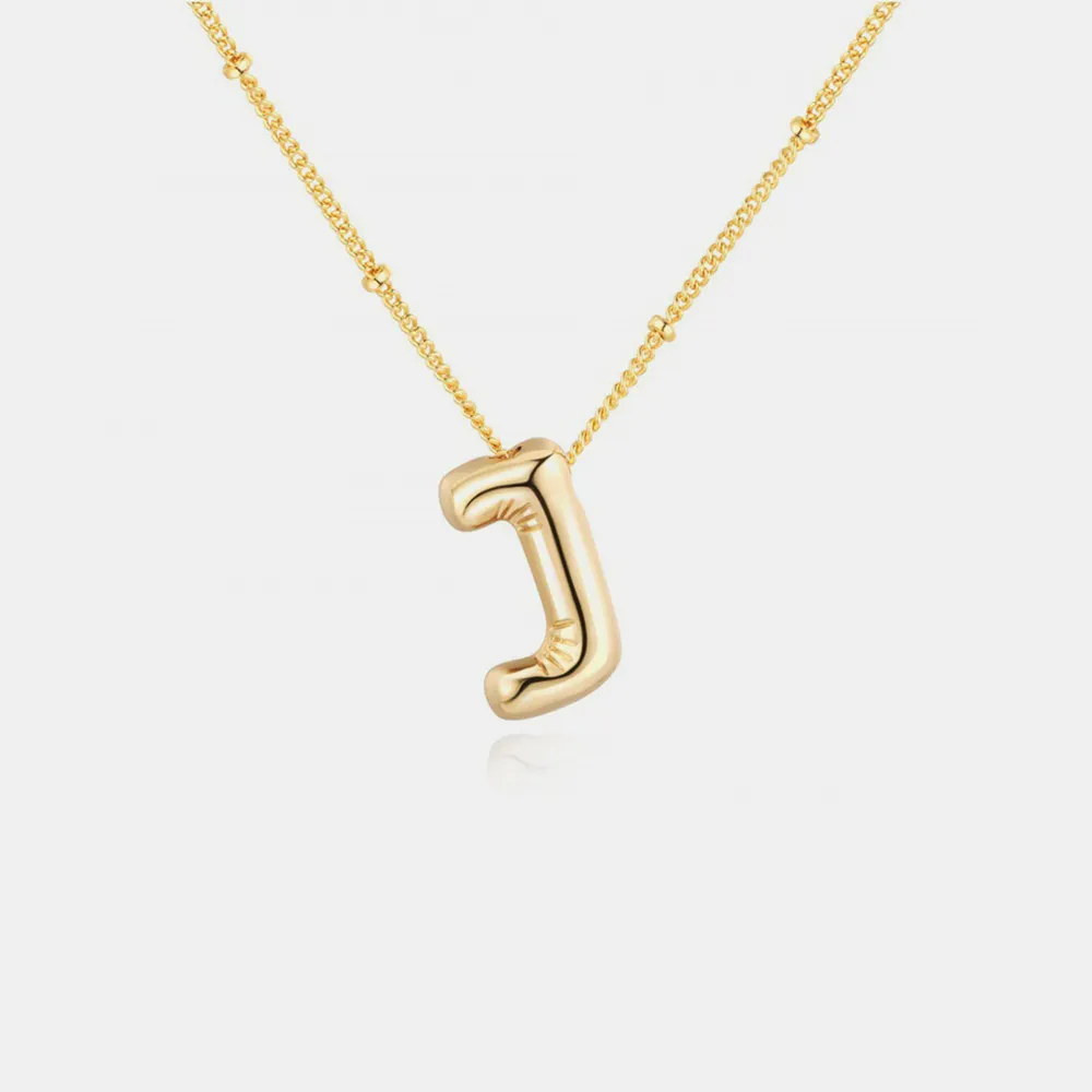 Gold-Plated Bubble Initial Necklace, image 8