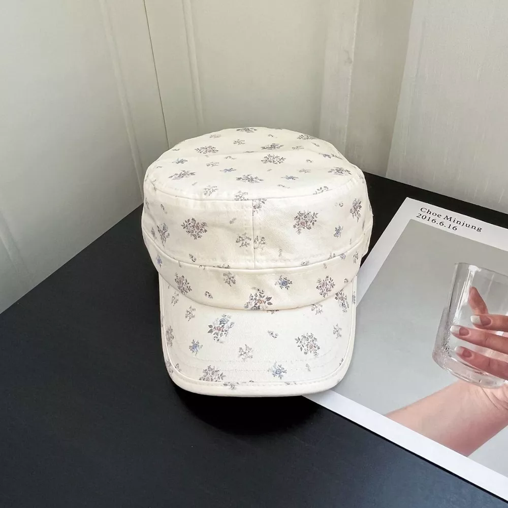 Floral Print Flat Top Hat