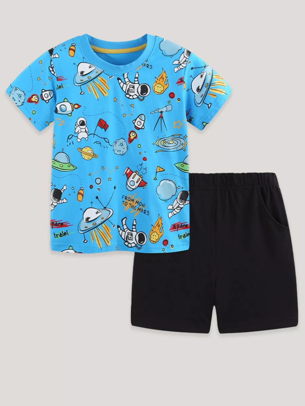 Children's Astronaut Print Tee & Shorts Set, image 2