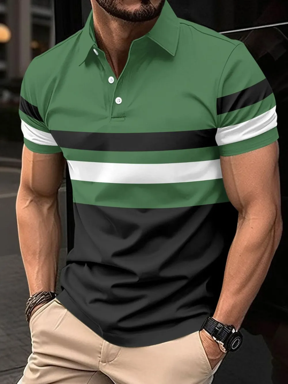 Men's Full Size Collared Neck Short Sleeve Polo Plus Size, image 5
