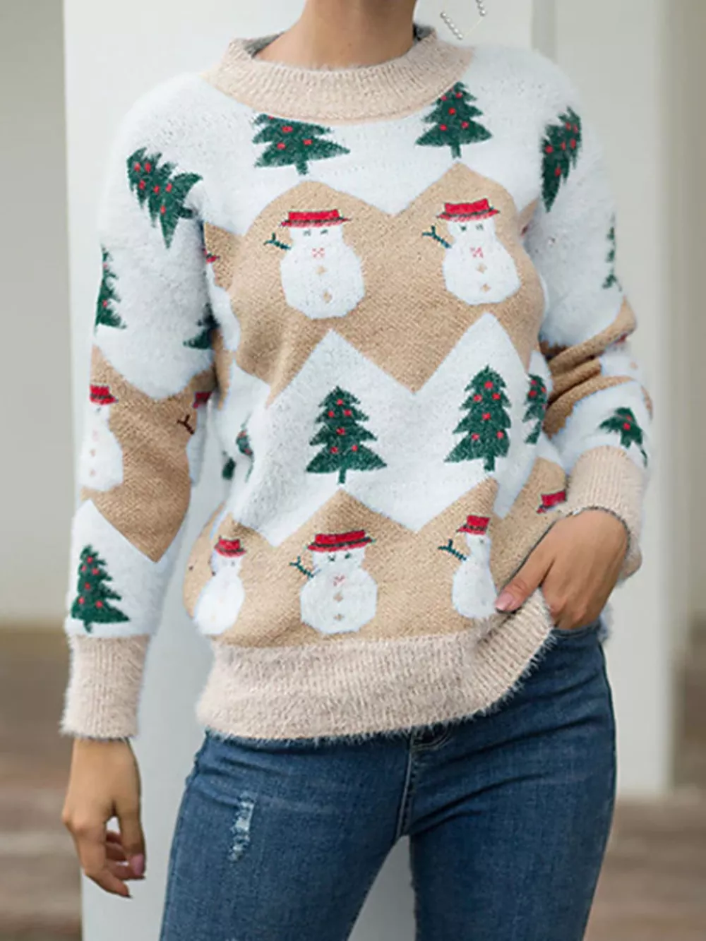 Christmas Snowman Dropped Shoulder Sweater, image 7