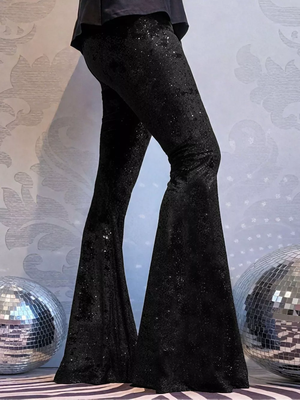 Velvet High Waist Flared Pants, image 15