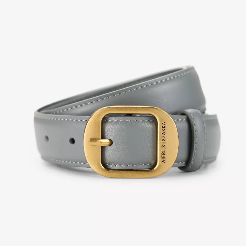 Leather Belt with Golden Buckle, image 3