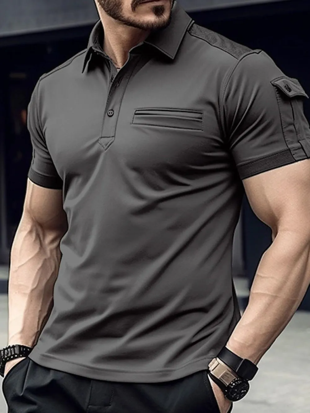 Men's Full Size Collared Neck Short Sleeve Polo Plus Size, image 4