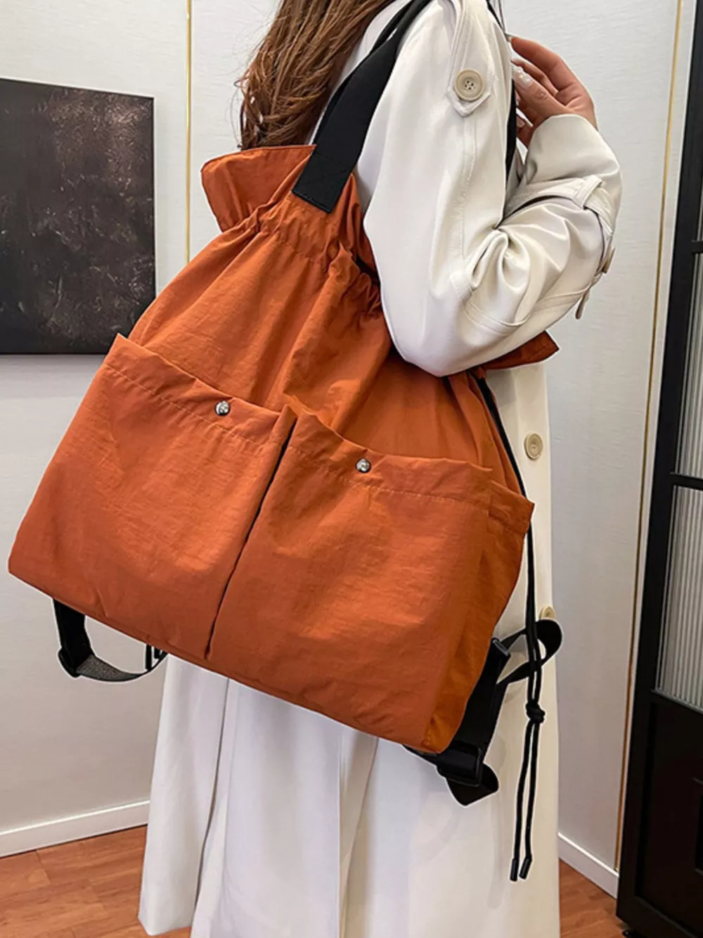 Drawstring Closure Lightweight Backpack Bag, image 6