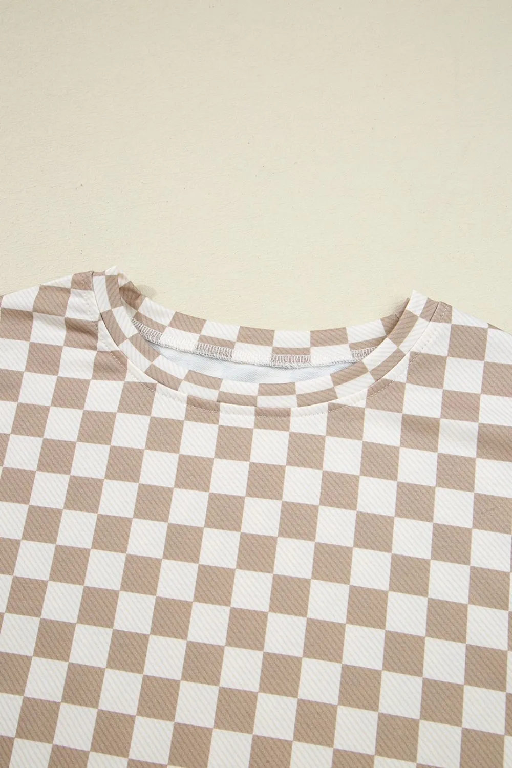 Checkered Long Sleeve Top and Skirt Two-Piece Set, image 7