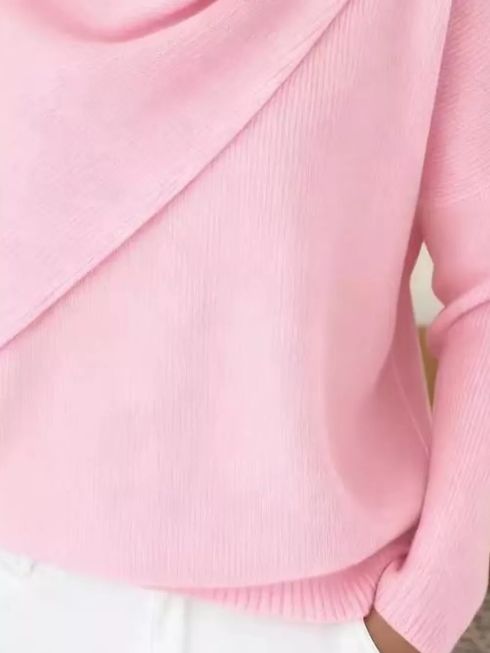 Full Size Solid Color Cowl Neck Sweater Plus Size, image 18