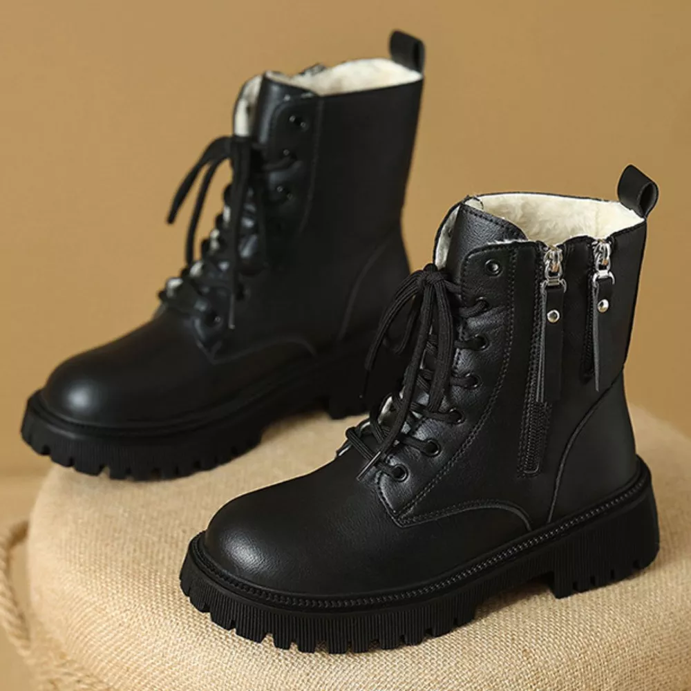 Lace-Up Ankle Combat Boots, image 5