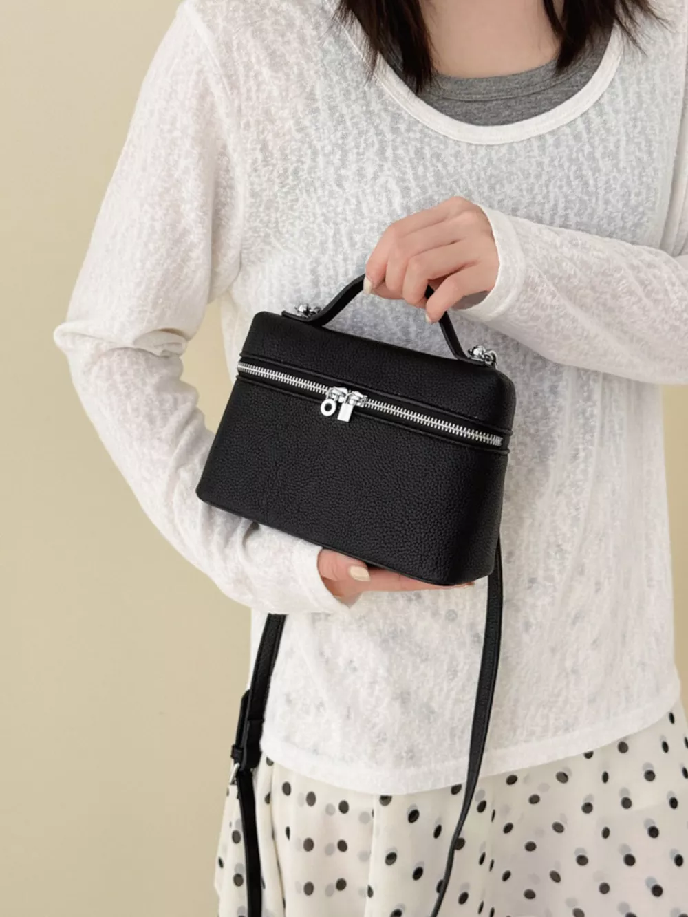 Textured Zipper Crossbody Bag, image 2