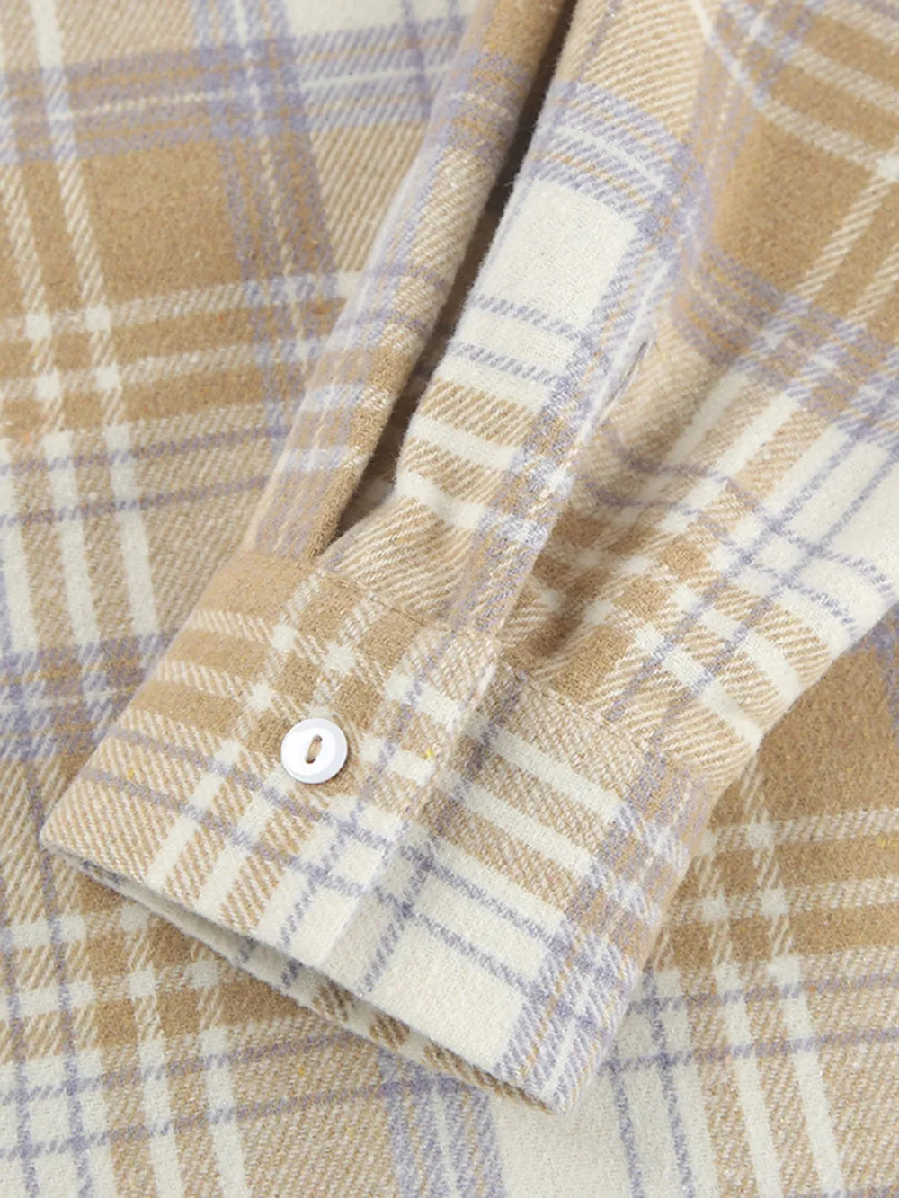 Plaid Collared Neck Dropped Shoulder Shirt, image 4