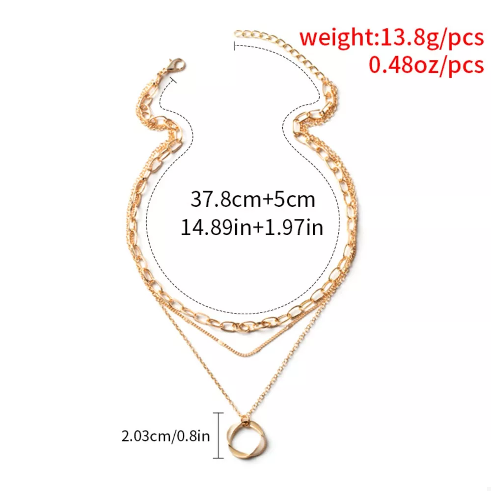 Three Layered Pendant Necklace, image 7