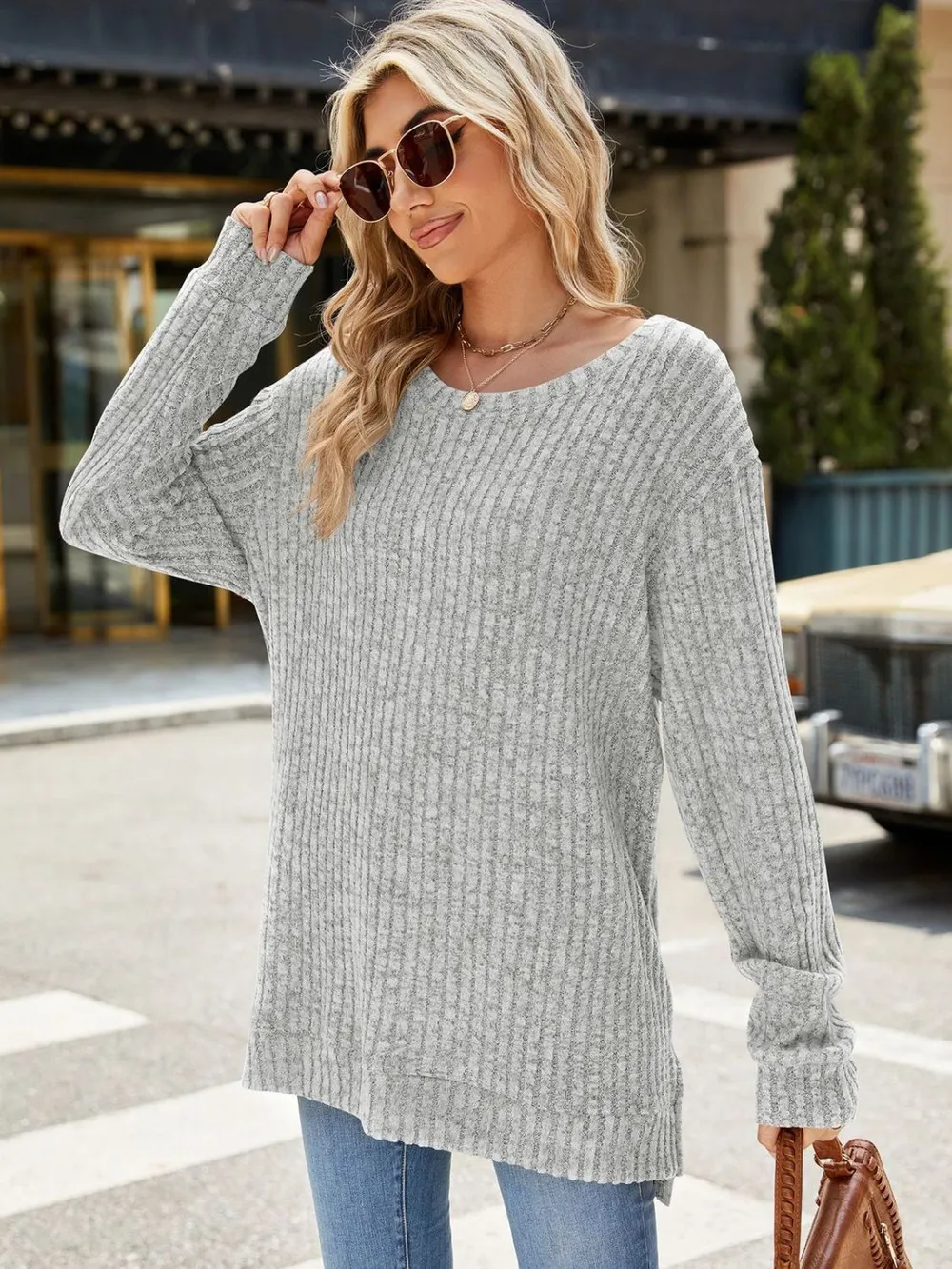 Round Neck Long Sleeve T-Shirt, image 15