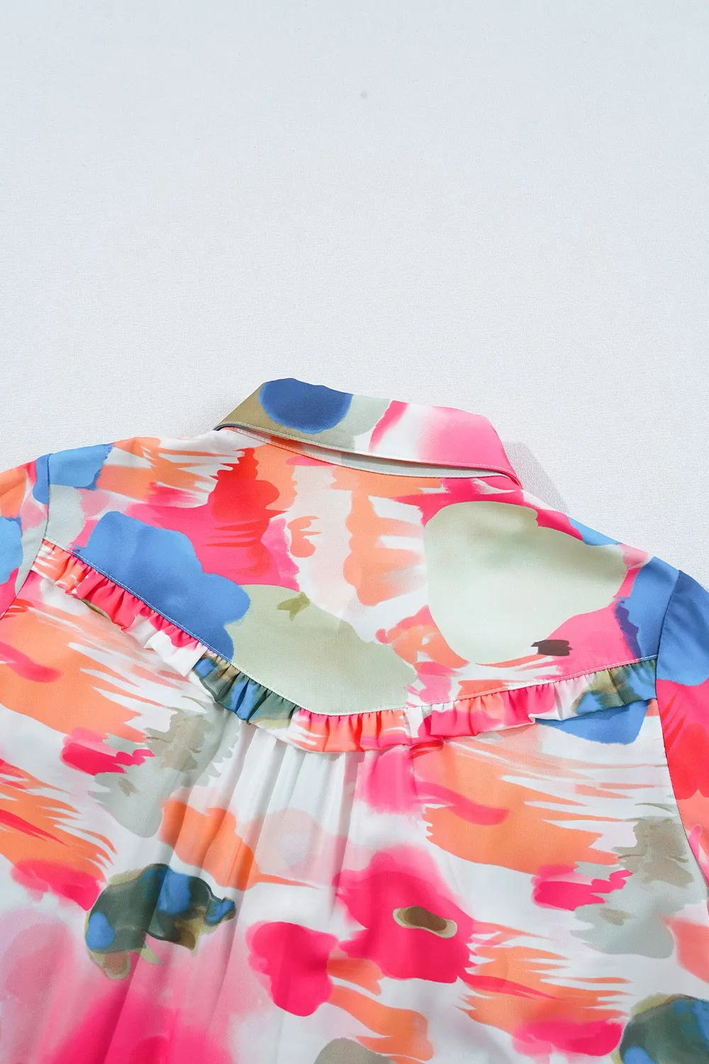 Abstract Print Collared Neck Long Sleeve Shirt, image 6