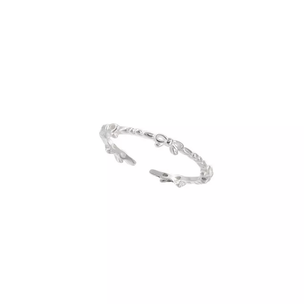 925 Sterling Silver Bow Open Ring, image 7