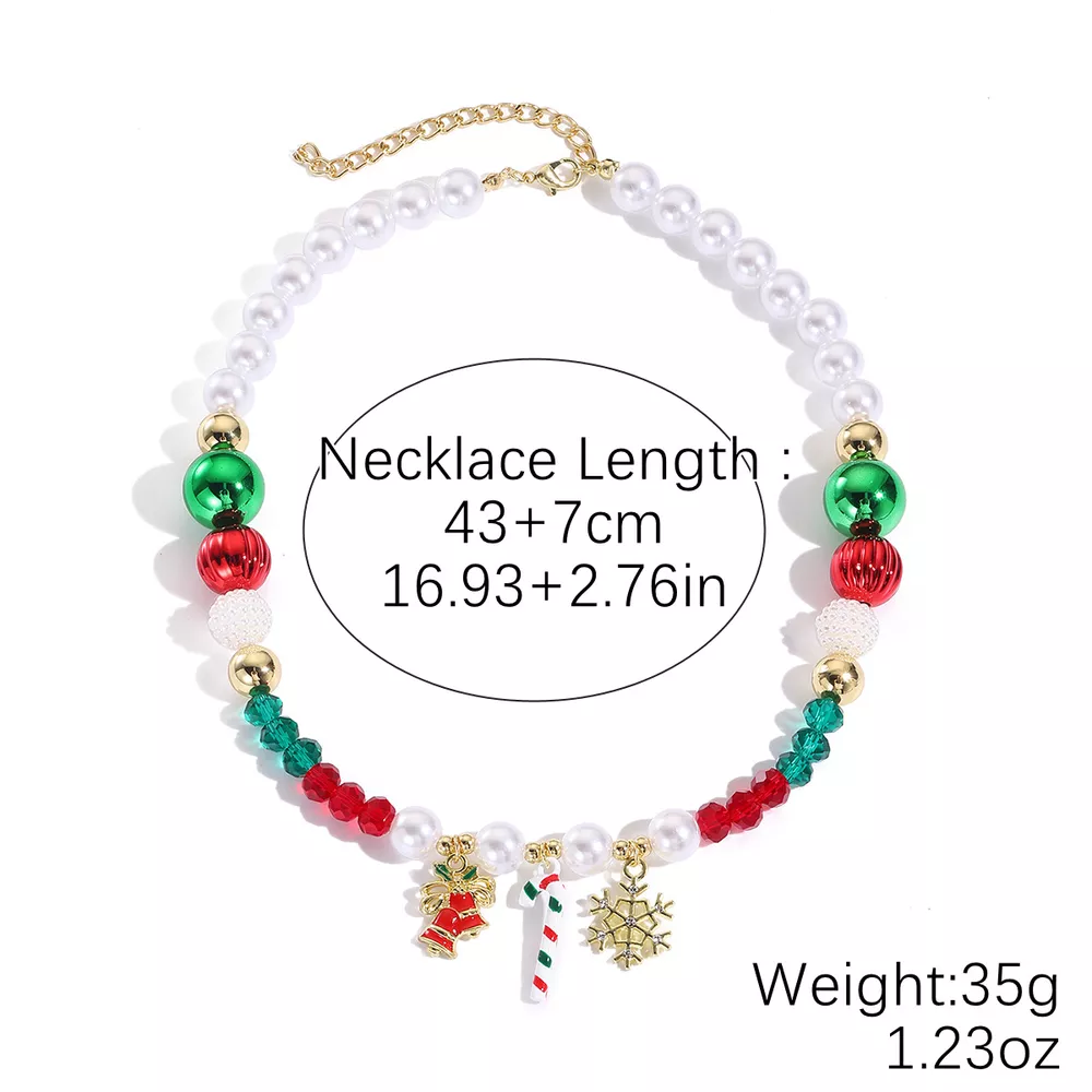 Christmas Acrylic Bead Charm Necklace, image 4