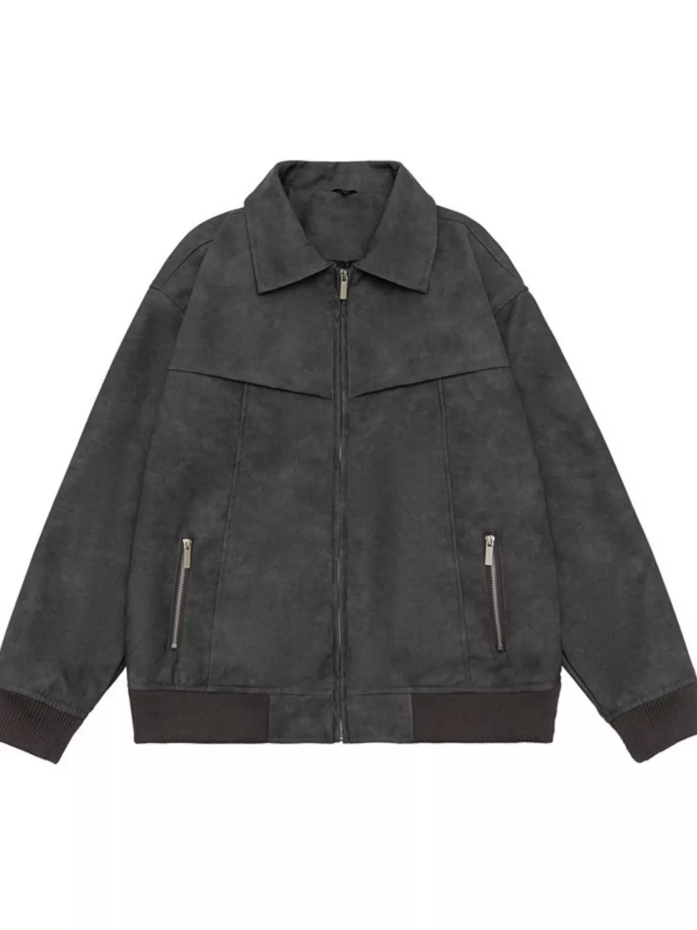 Men's Plus Size Zip Up Drop Shoulder Jacket, image 8