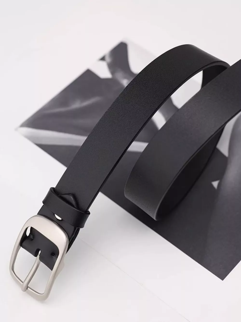 Leather Belt with Silver Buckle, image 10