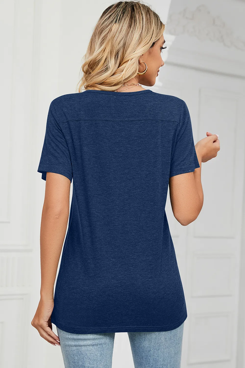 V-Neck Short Sleeve T-Shirt, image 16