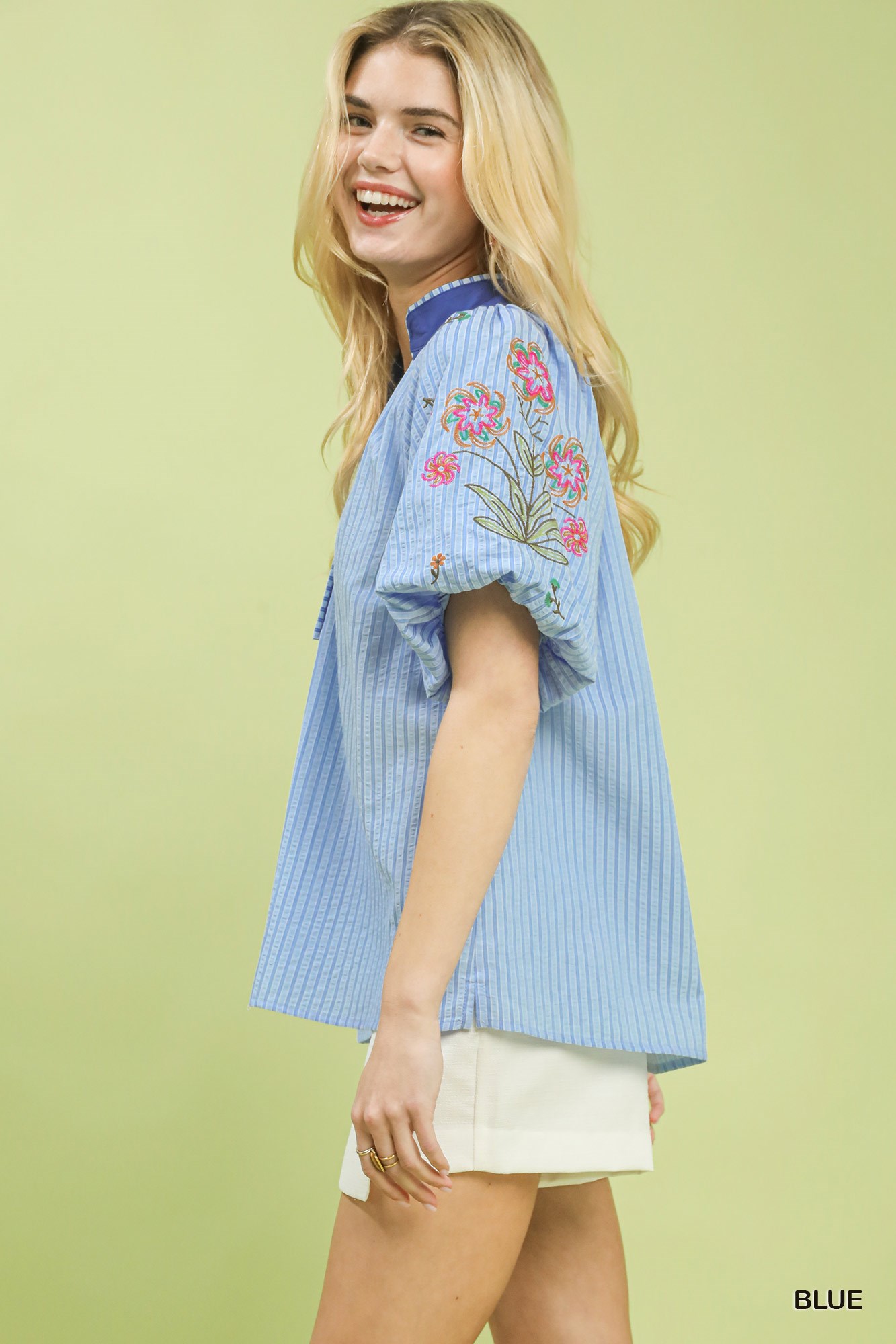 Embroidered Stripe Top, image 2