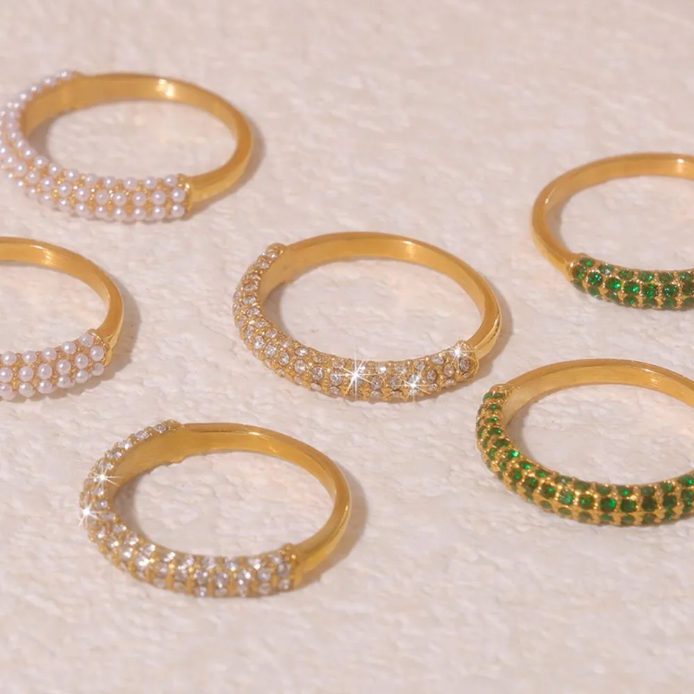 18K Gold-Plated Inlaid Zircon Ring, image 5