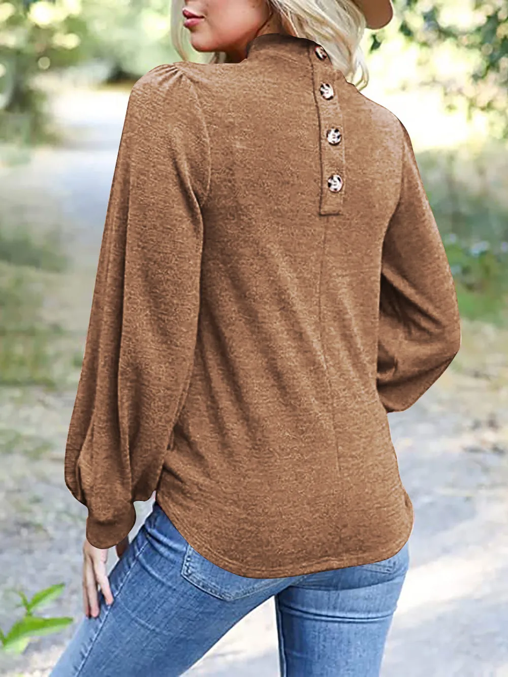 Full Size Mock Neck Long Sleeve T-Shirt, image 18