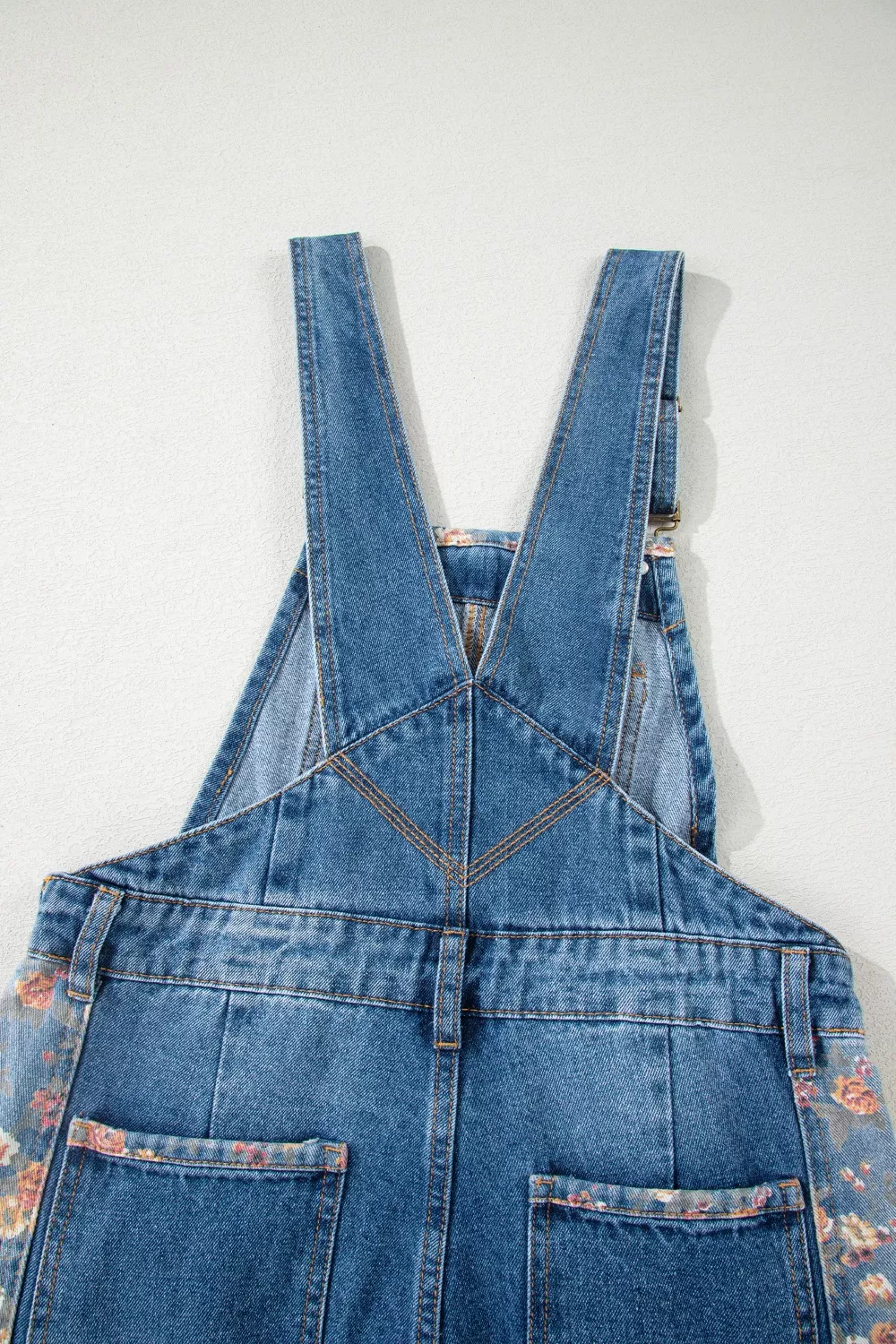 Vintage Rose Printed Pleated Loose Denim Overall, image 10