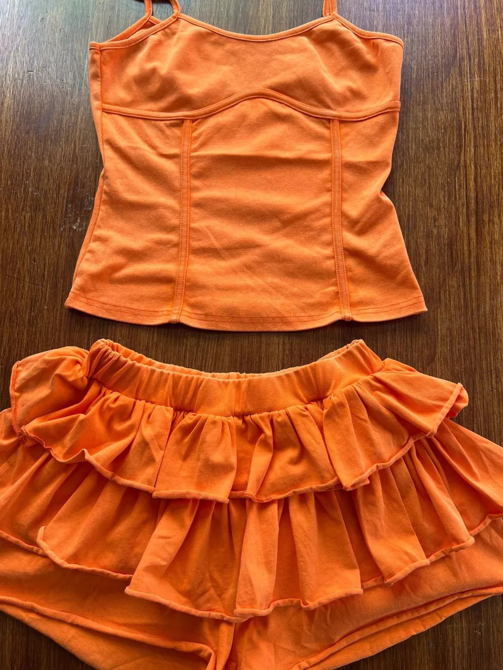 Scoop Neck Cami and Ruffled Skirt Set, image 13
