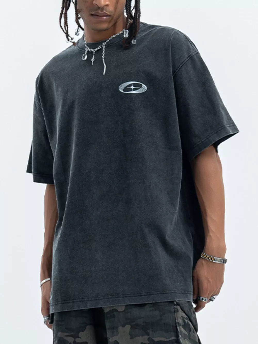 Men's Round Neck Oversized T-Shirt, image 2
