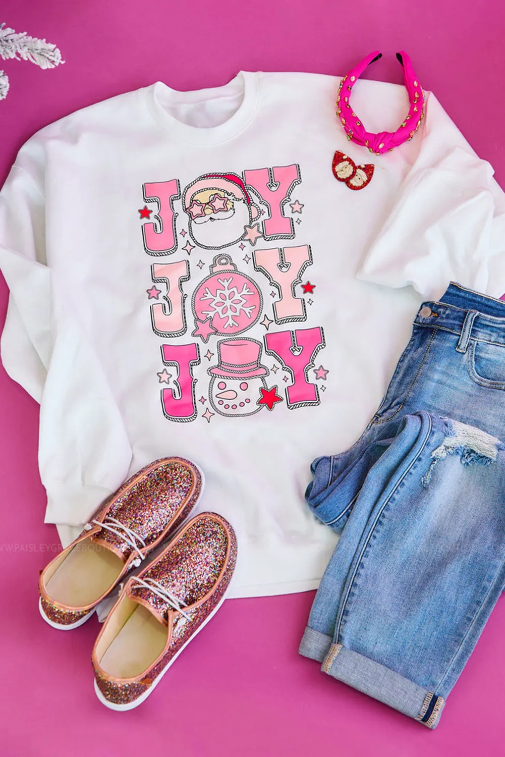 JOY Round Neck Long Sleeve Sweatshirt, image 3