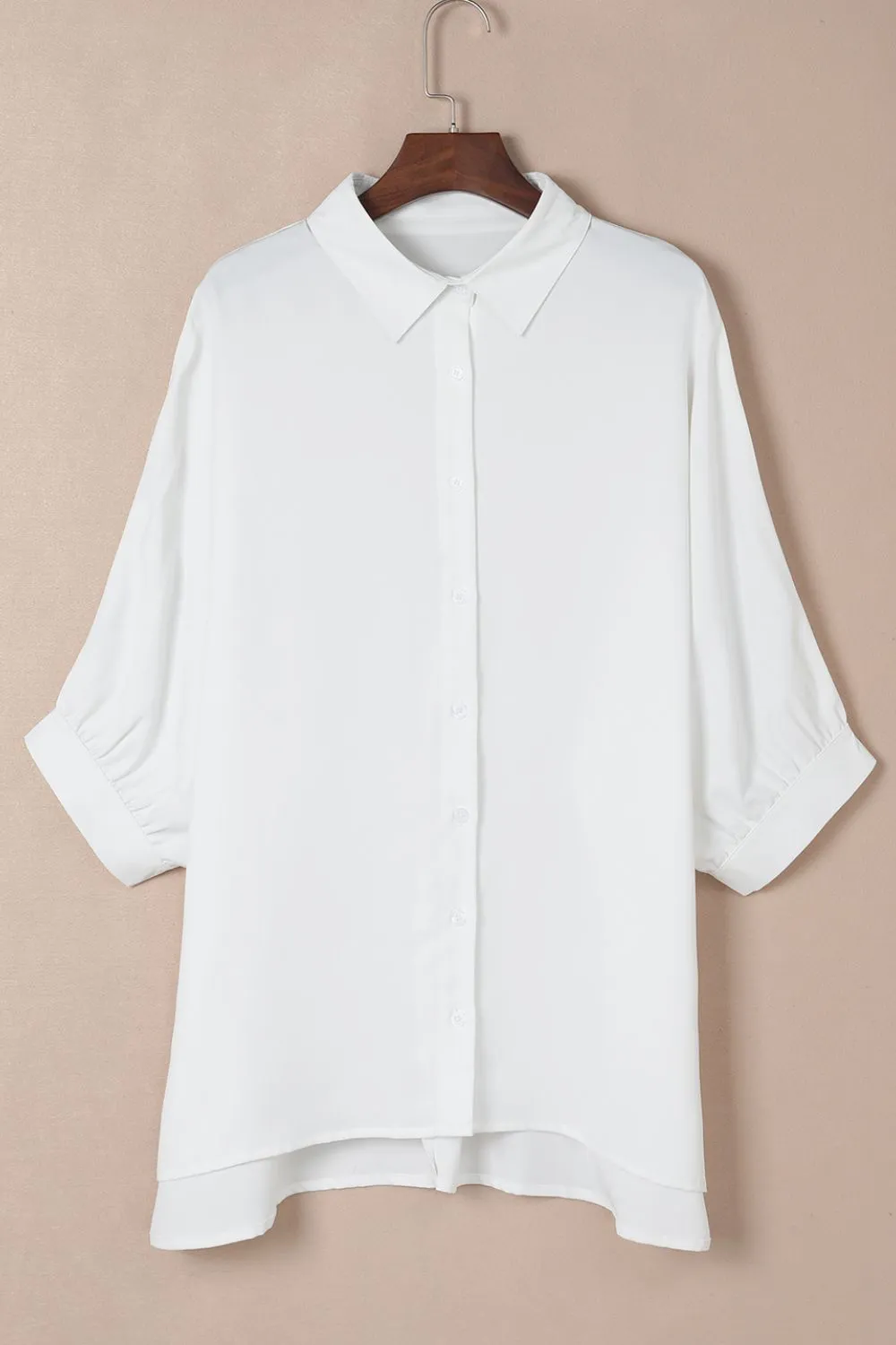 Collared Neck Three-Quarter Sleeve Shirt, image 8