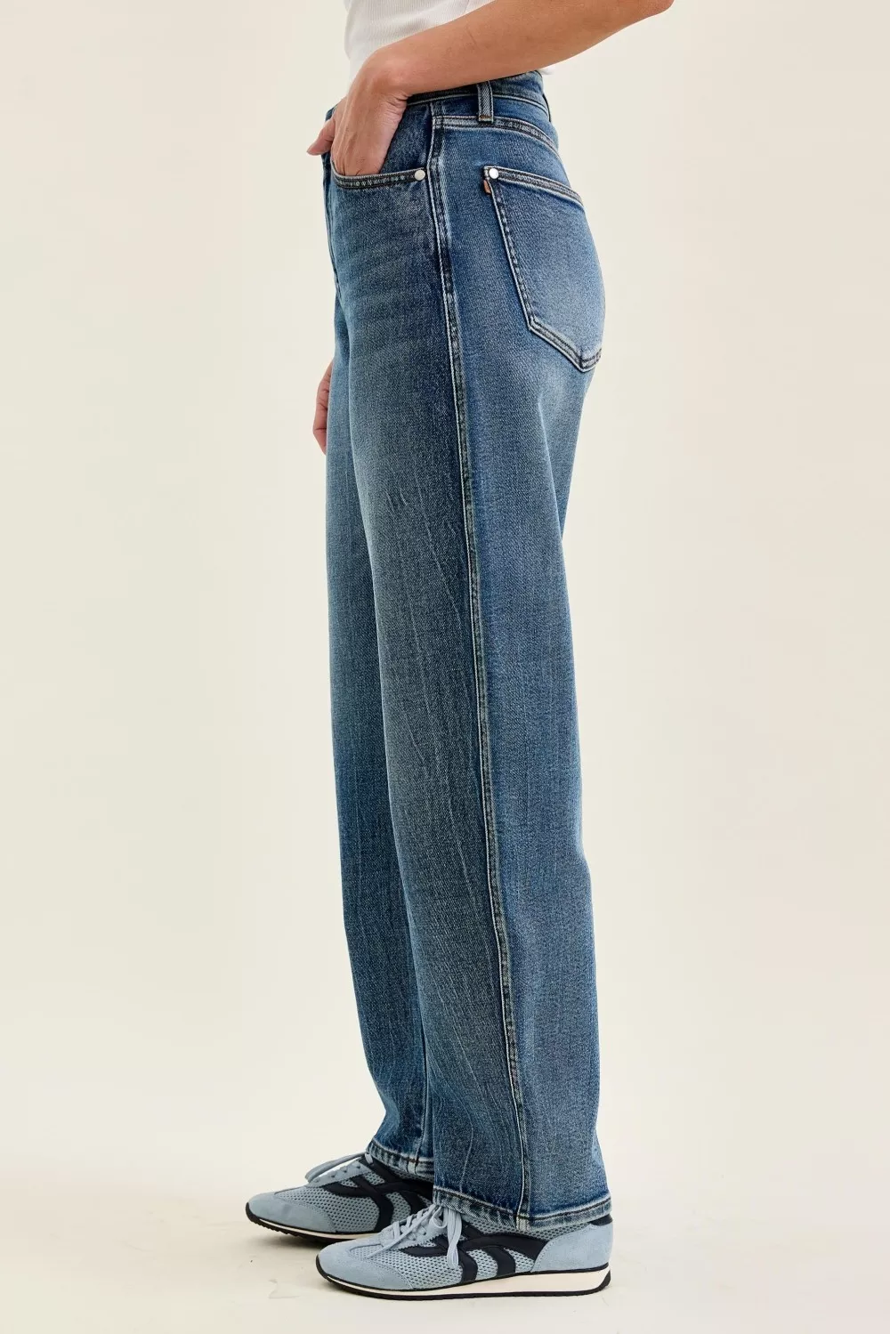 High Waist R.m. "Marlow" Arc Dk Time Weathered Indigo Jeans, image 3